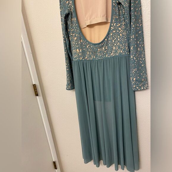 Weissman solo Dance costume custom sage green Laser Cut Floral Dress D11433 LA - Picture 5 of 10